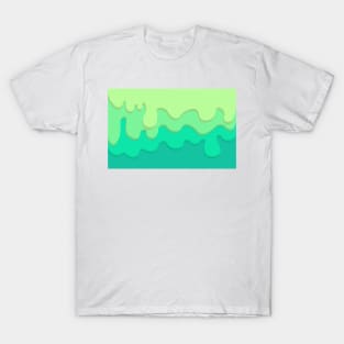 Mint colored background with waved pattern and gradient T-Shirt